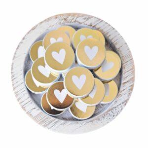 Wensblikje Wit - Hartje Wit/Goud