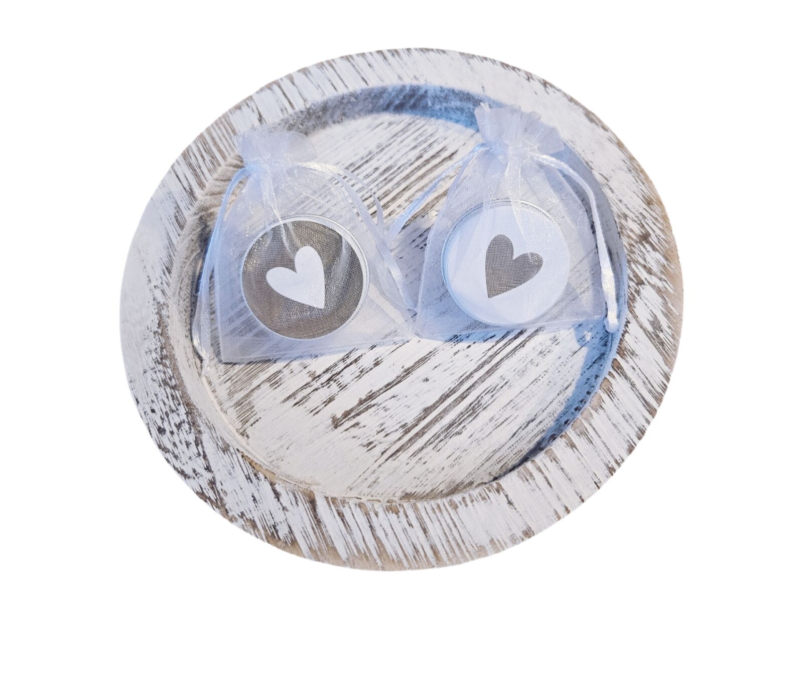 Wensblikje Wit - Hartje Goud/Wit