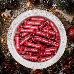 Sleutelhanger Rood MERRY X-MAS