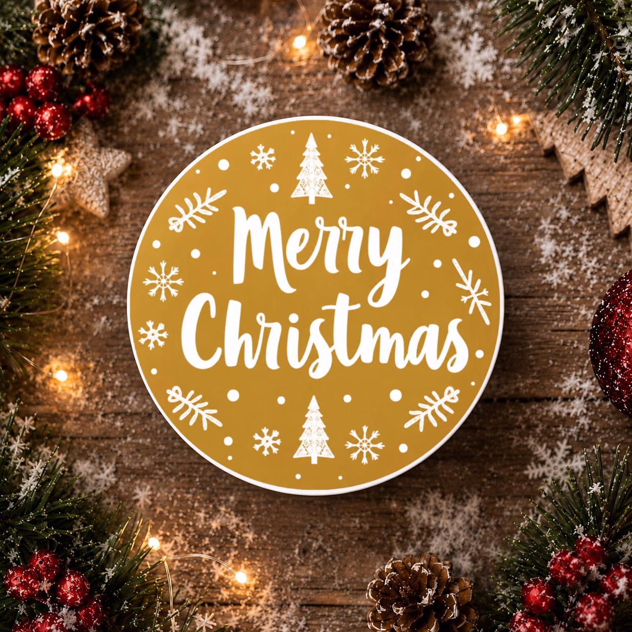 Wensblikje - Merry Christmas - Wit - Afbeelding 2